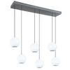 LED-HÄNGLAMPA SIMMONS 97,5/30/150 cm  - vit/klar, Klassisk, metall/glas (97,5/30/150cm) - Globo