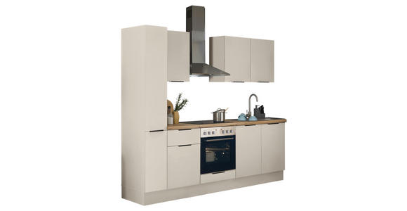 KÜCHENBLOCK in Kaschmir - Kaschmir/Schwarz, Basics, Holzwerkstoff/Metall (240/211/60cm) - Xora