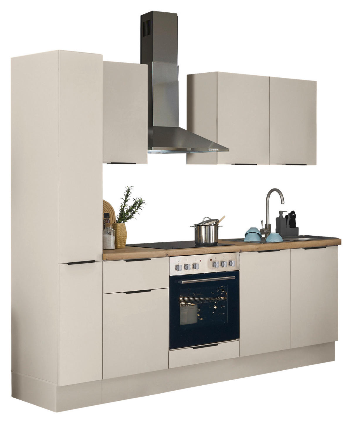 KÜCHENBLOCK   in Kaschmir  - Kaschmir/Schwarz, Basics, Holzwerkstoff/Metall (240/211/60cm) - Xora