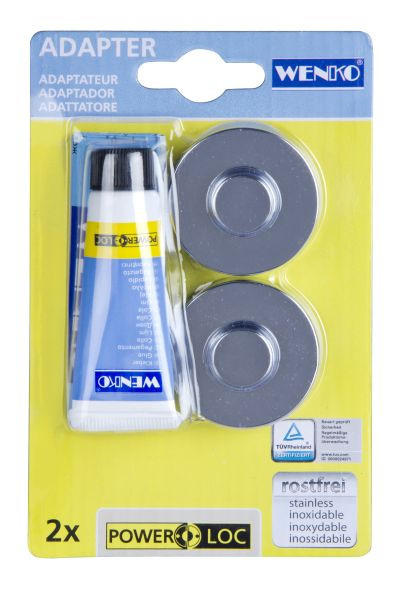 BEFESTIGUNGSSET  - Silberfarben, Basics, Kunststoff (4,2/1,5cm) - Wenko