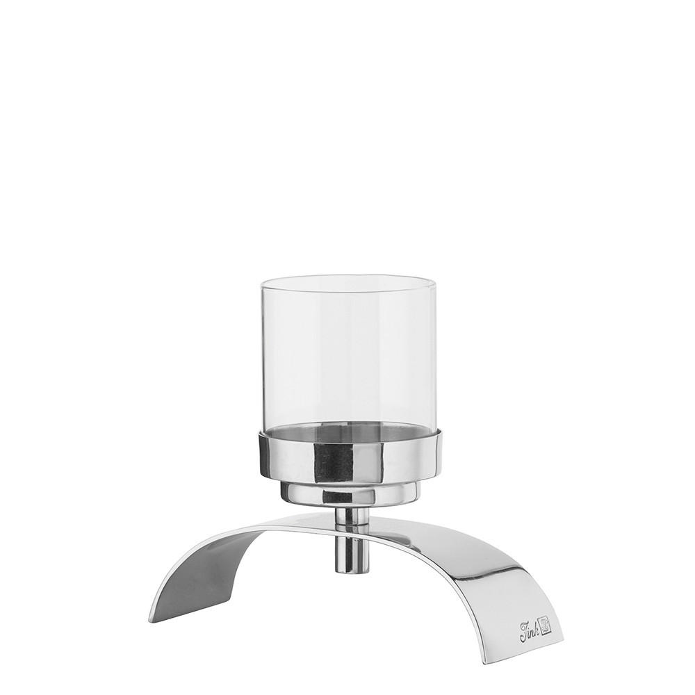 TEELICHTHALTER - Silberfarben, Basics, Glas/Metall (6,5/16/14,5cm) - Fink