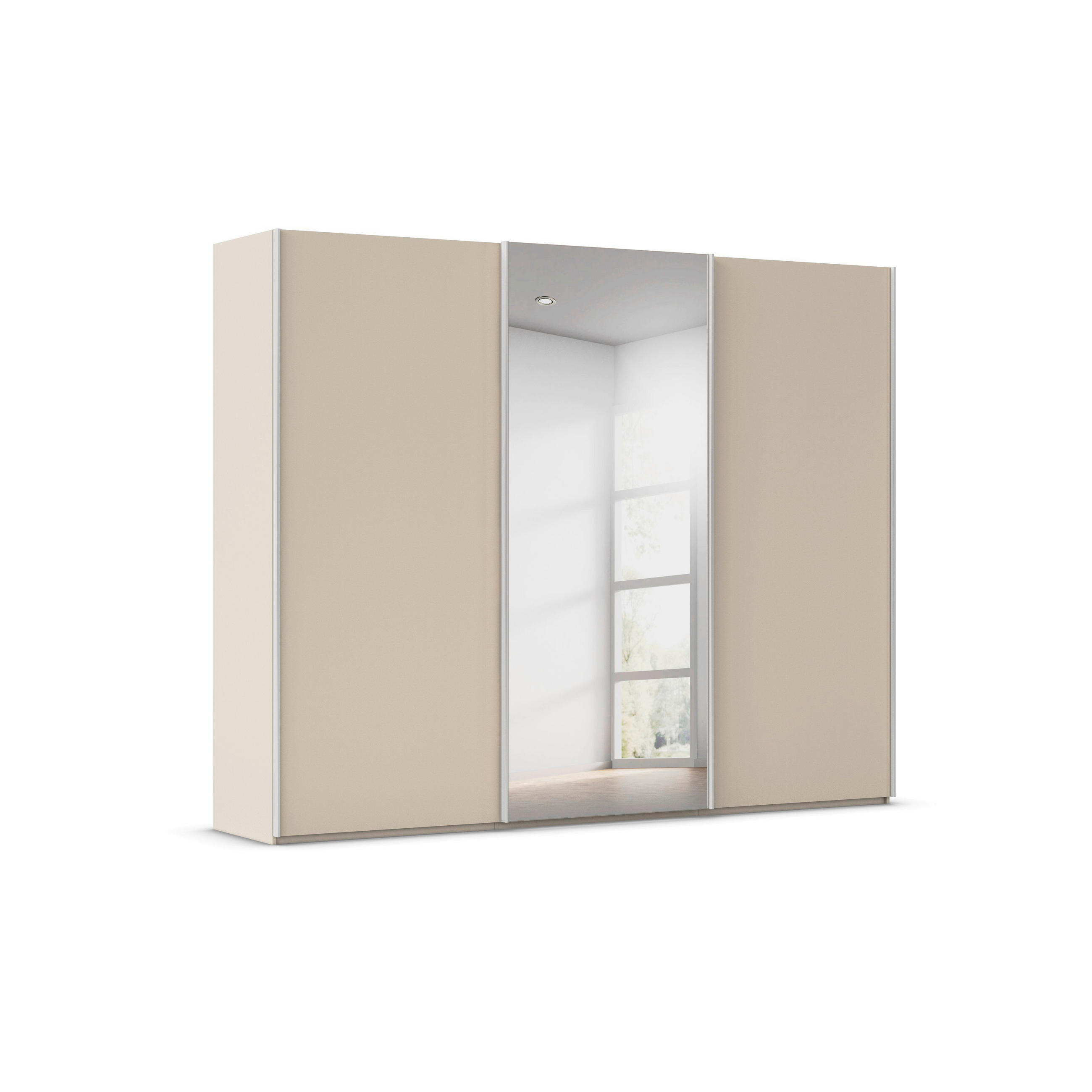 SCHWEBETÜRENSCHRANK 242/223/69 cm,  in Alufarben, Champagner, 3 Tür(en)  - Champagner/Alufarben, Basics, Glas/Holzwerkstoff (242/223/69cm) - Rauch Möbel