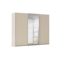 SCHWEBETÜRENSCHRANK 242/223/69 cm,  in Alufarben, Champagner, 3 Tür(en)  - Champagner/Alufarben, Basics, Glas/Holzwerkstoff (242/223/69cm) - Rauch Möbel