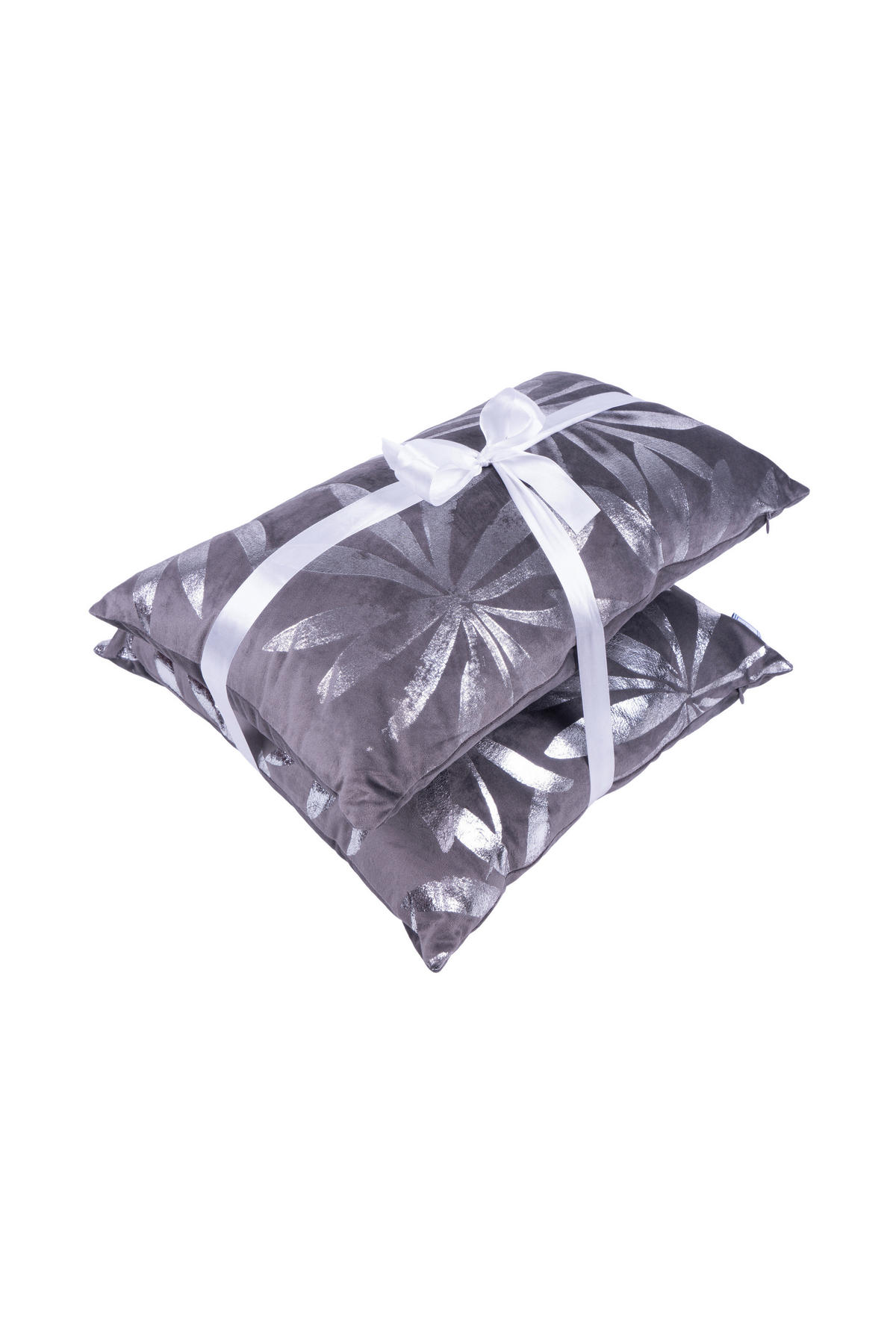 SADA DEKORAČNÝCH VANKÚŠOV 30x45/50x45 cm - grafitová/strieborná, Konventionell, textil (30x45/50x45cm)