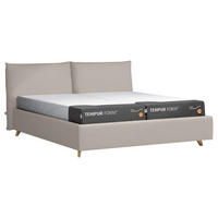POLSTERBETT 140/200 cm,  in Beige, gepolstertes Kopfteil, Bettkasten,  - Eichefarben/Beige, KONVENTIONELL, Holz/Textil (140/200cm) - Tempur