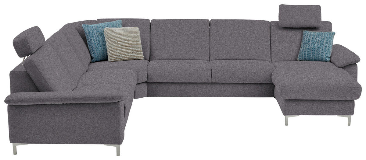 WOHNLANDSCHAFT in Chenille Grau  - Alufarben/Grau, Design, Textil/Metall (265/333/170cm) - Dieter Knoll