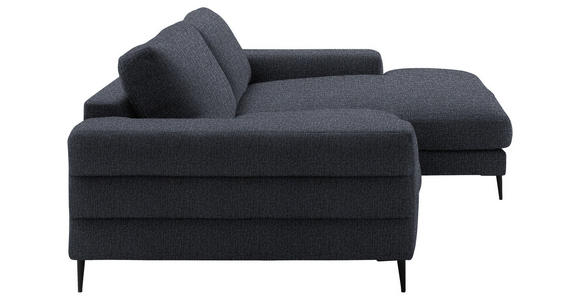 ECKSOFA  in Flachgewebe Dunkelgrau  253/177 cm  - Dunkelgrau/Schwarz, Design, Textil/Metall (253/177cm) - Dieter Knoll