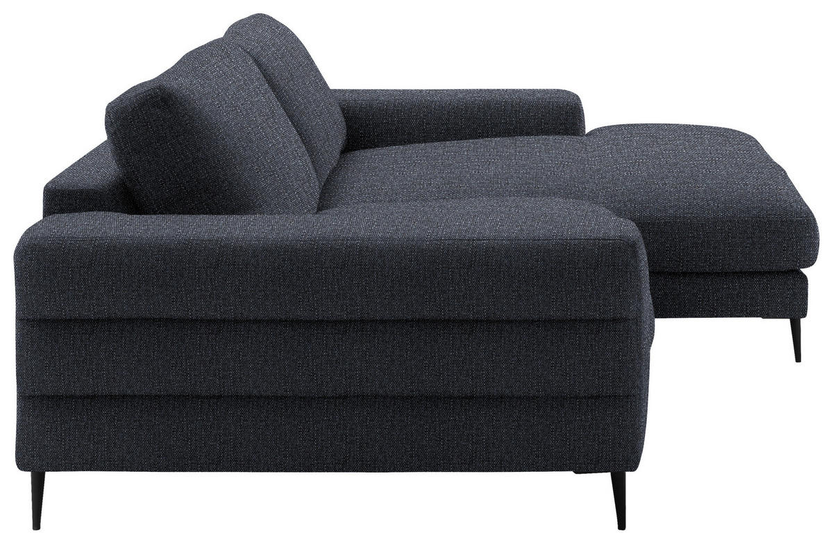 ECKSOFA in Flachgewebe Dunkelgrau  - Dunkelgrau/Schwarz, Design, Textil/Metall (253/177cm) - Dieter Knoll