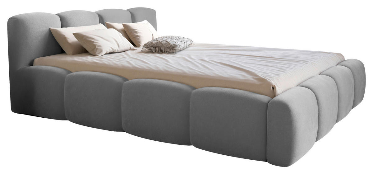 TAPECIRANI KREVET   140/200 cm   svijetlo siva  - svijetlo siva/crna, Design, drvo/metal (140/200cm) - Carryhome