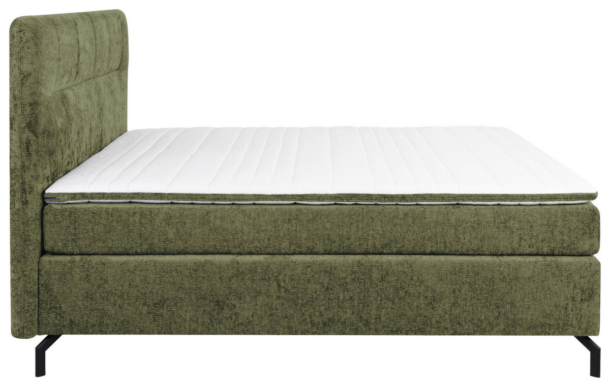 POSTELJA BOXSPRING 160 cm   x 200 cm  , tekstil zelena  - črna/zelena, Design, kovina/tekstil (160/200cm) - Esposa