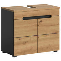 WASCHBECKENUNTERSCHRANK 63/55/34 cm  - Dunkelgrau/Schwarz, Modern, Holzwerkstoff/Kunststoff (63/55/34cm) - MID.YOU