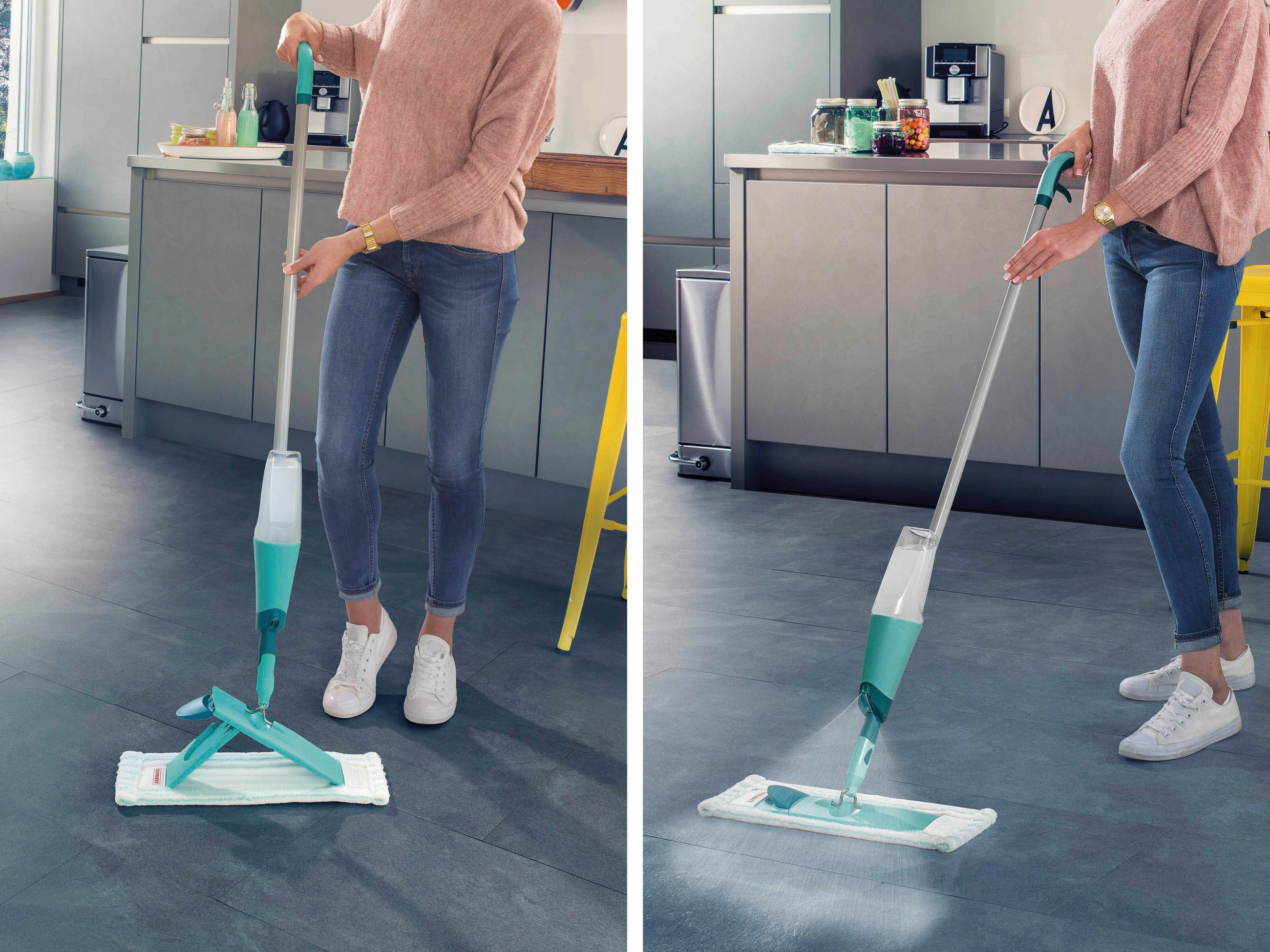 Bodenwischer Easyspray XLMicro  - Weiß, Basics, Kunststoff/Textil (42cm) - Leifheit