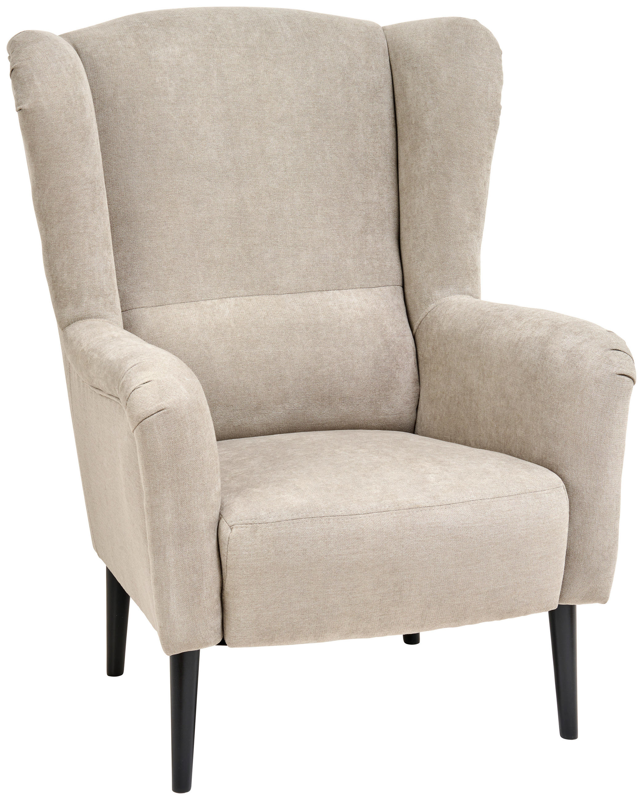 OHRENSESSEL in Webstoff Grau  - Schwarz/Grau, LIFESTYLE, Holz/Textil (76/105/85cm)