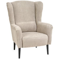 OHRENSESSEL in Webstoff Grau  - Schwarz/Grau, LIFESTYLE, Holz/Textil (76/105/85cm)