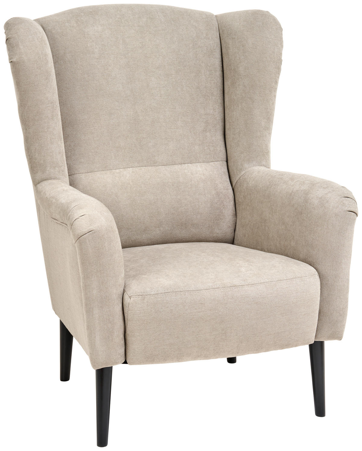 OHRENSESSEL in Webstoff Grau  - Schwarz/Grau, LIFESTYLE, Holz/Textil (76/105/85cm)