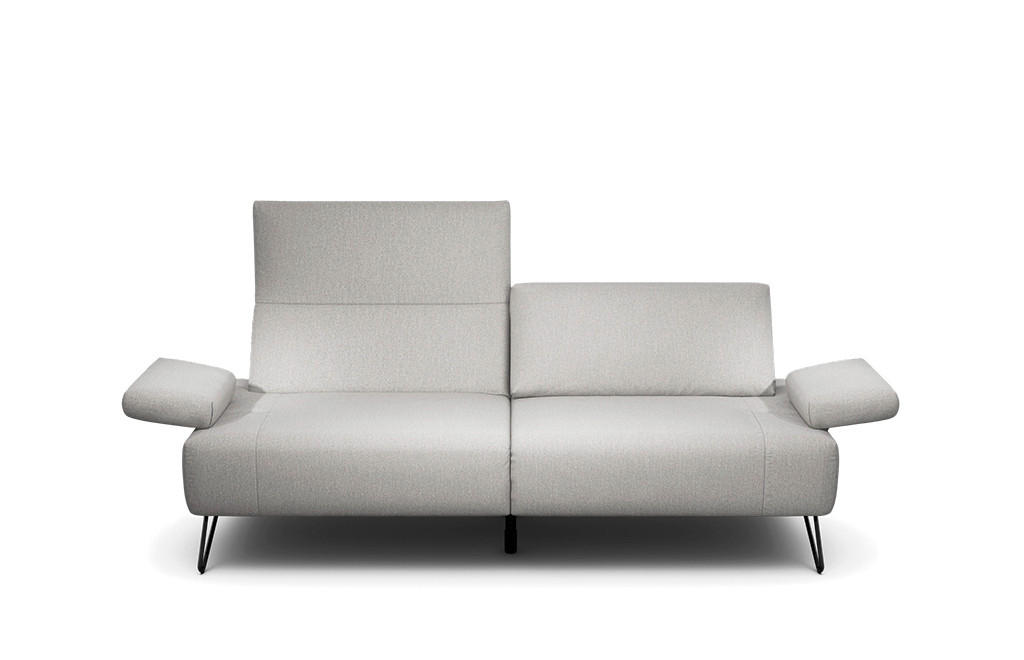 2,5-SITZER Chenille Hellgrau  - Hellgrau/Schwarz, Design, Textil/Metall (204-234/85/86-94cm) - SENSOO