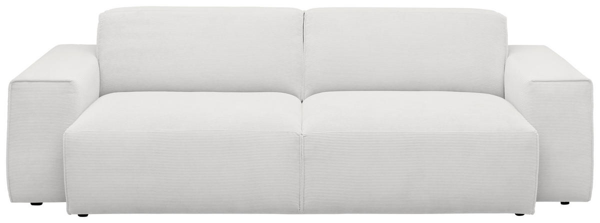 3-SITZER-SOFA in Cord Weiss  - Weiss/Schwarz, Design, Kunststoff/Textil (236/71/101cm) - Pure Home Lifestyle