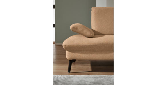 ECKSOFA in Chenille, Mikrofaser Cappuccino 299/157 cm - Schwarz/Cappuccino, Design, Textil/Metall (299/157cm) - Dieter Knoll