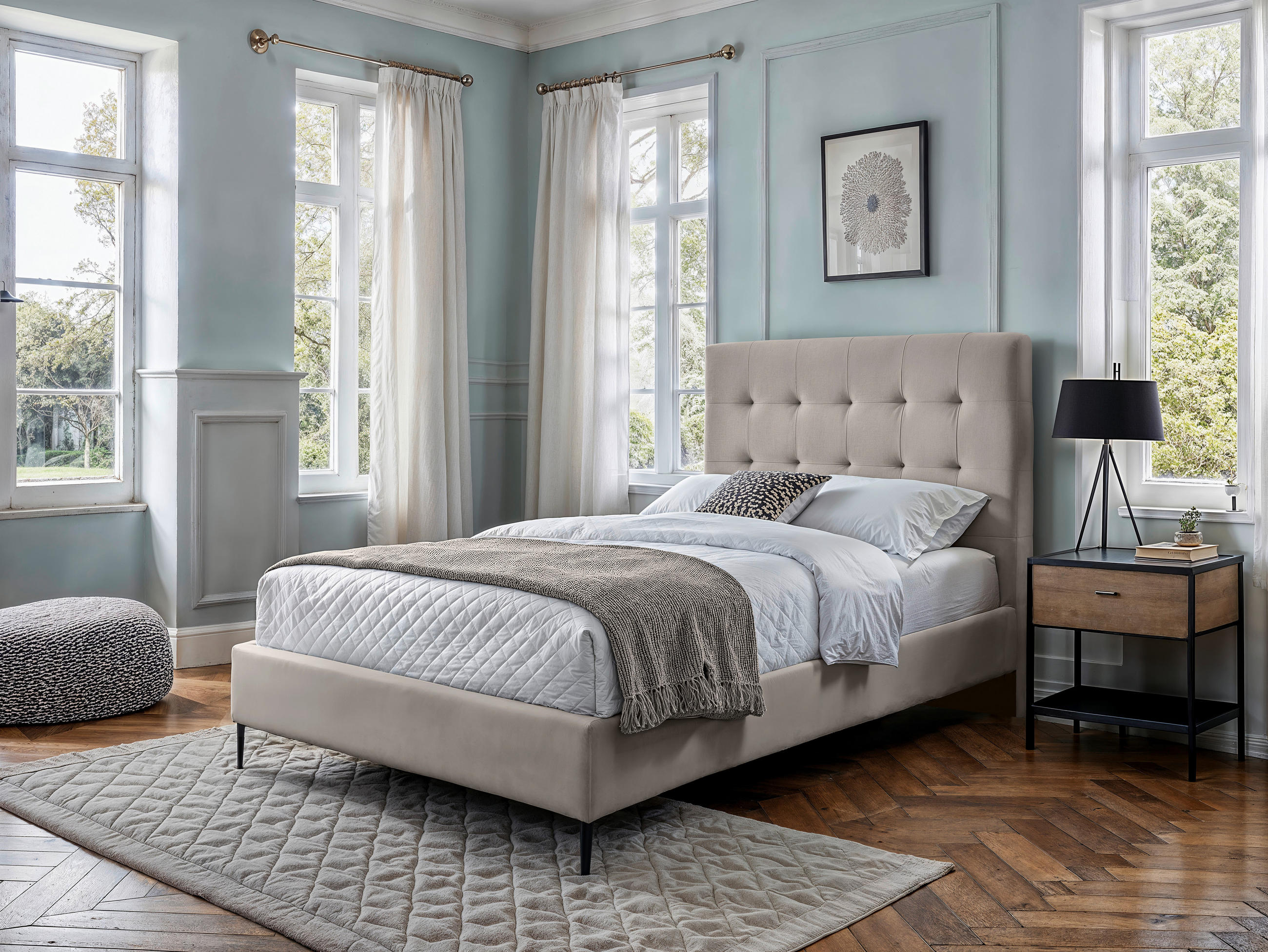 MID.YOU POSTEL BOXSPRING, 140/200 cm, krémová