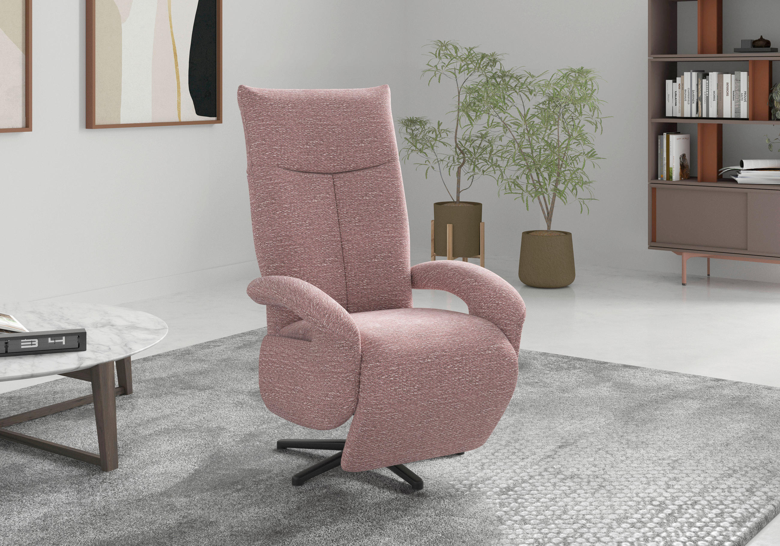Sit & More RELAXAČNÉ KRESLO, textil, baklažánová