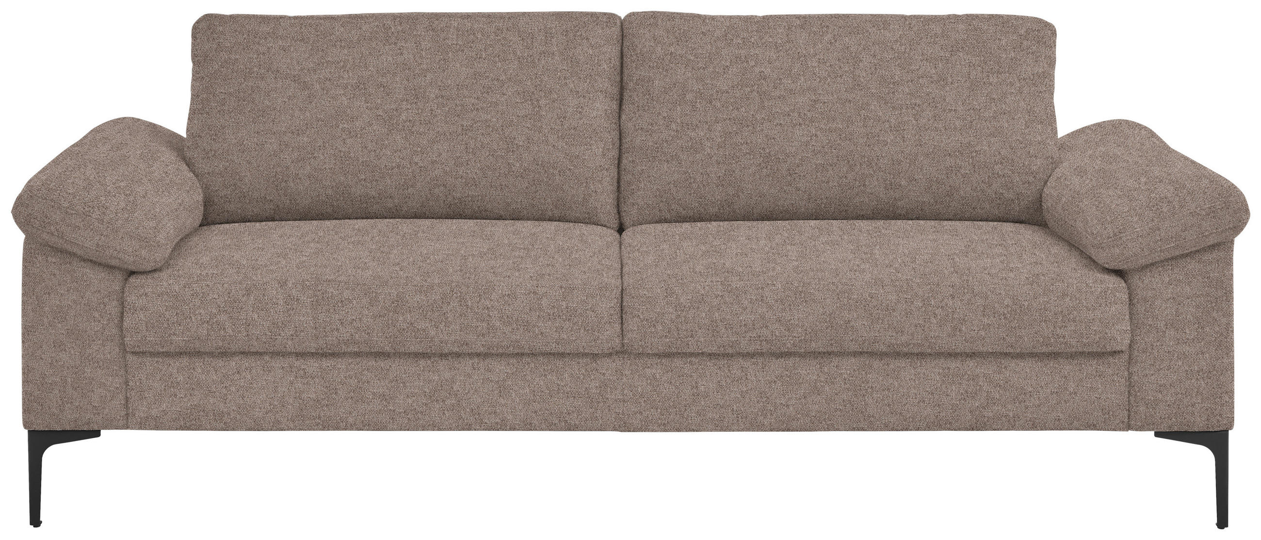 3-SITZER-SOFA in Flachgewebe Taupe  - Taupe/Schwarz, Design, Textil/Metall (226/89/97cm) - Pure Home Lifestyle