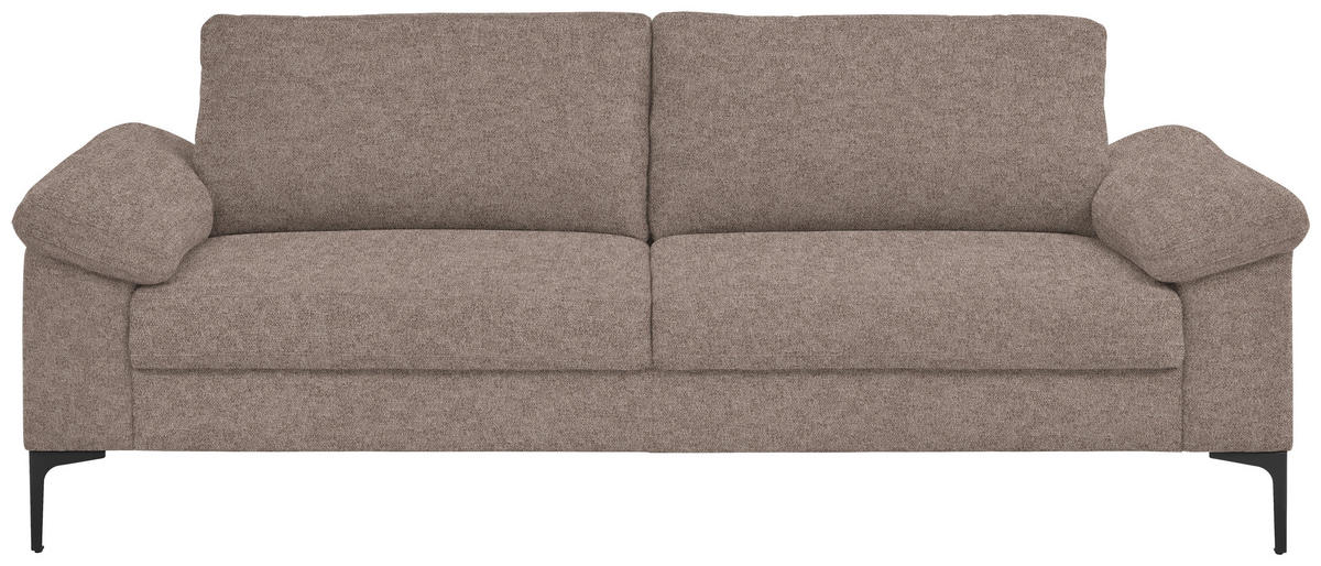 3-SITZER-SOFA in Flachgewebe Taupe  - Taupe/Schwarz, Design, Textil/Metall (226/89/97cm) - Pure Home Lifestyle