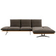ECKSOFA  in Flachgewebe Dunkelbraun  314/159 cm  - Dunkelbraun/Schwarz, Design, Holz/Textil (314/159cm) - Dieter Knoll