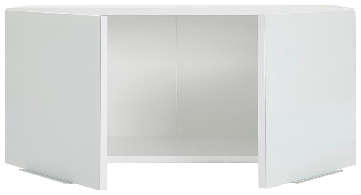 AUFSATZSCHRANK 91/40/40,2 cm   - Weiss Hochglanz/Weiss, Design, Holzwerkstoff/Metall (91/40/40,2cm) - Voleo