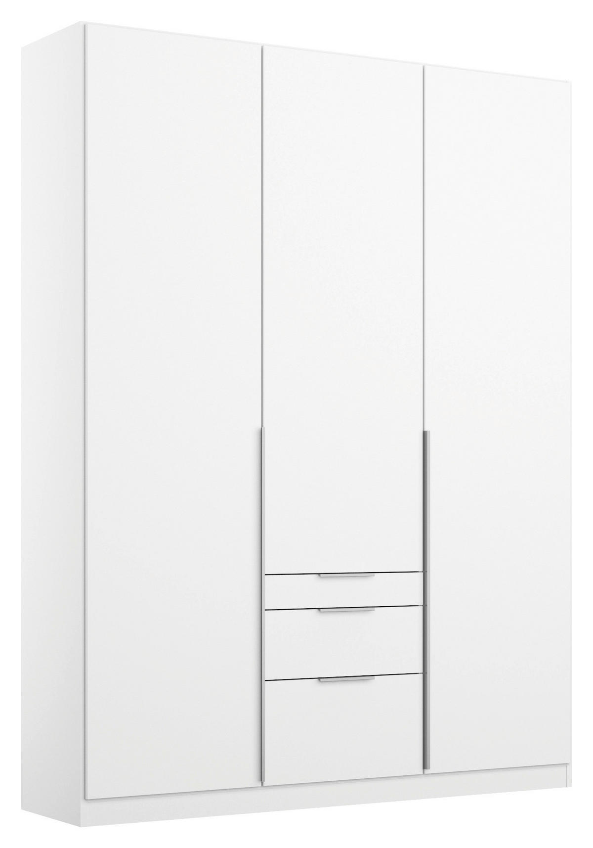 DREHTÜRENSCHRANK 136/229/54 cm 3-türig Weiß  - Alufarben/Weiß, MODERN, Holzwerkstoff/Metall (136/229/54cm) - Rauch Möbel