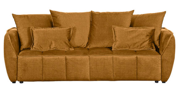 SCHLAFSOFA Flachgewebe Senfgelb - Senfgelb/Schwarz, KONVENTIONELL, Kunststoff/Textil (250/70/118cm) - Carryhome