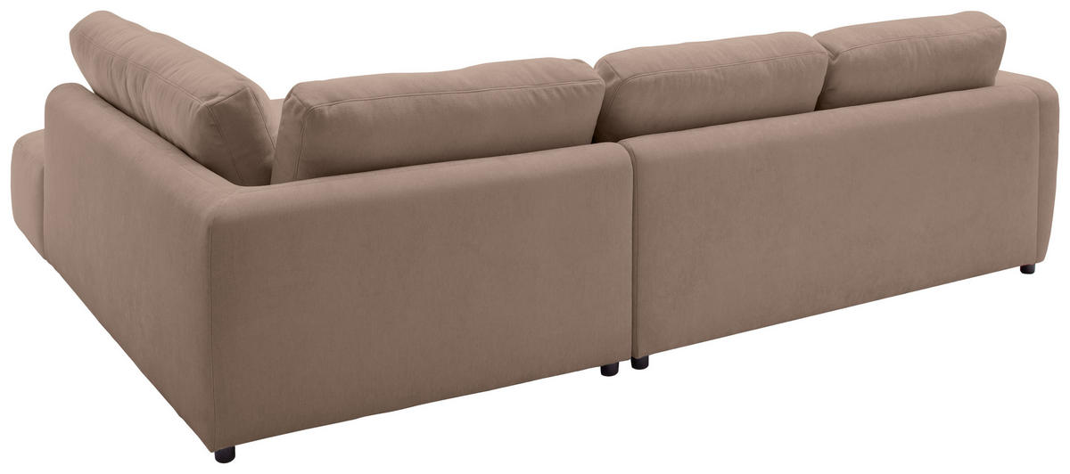 ECKSOFA  in Chenille Taupe  307/224 cm  - Taupe/Schwarz, KONVENTIONELL, Kunststoff/Textil (307/224cm) - Hom`in