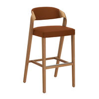 BARHOCKER Holz, Leder Cognac, Wildeiche  - Wildeiche/Cognac, Natur, Leder/Holz (52/103/52cm) - Voglauer