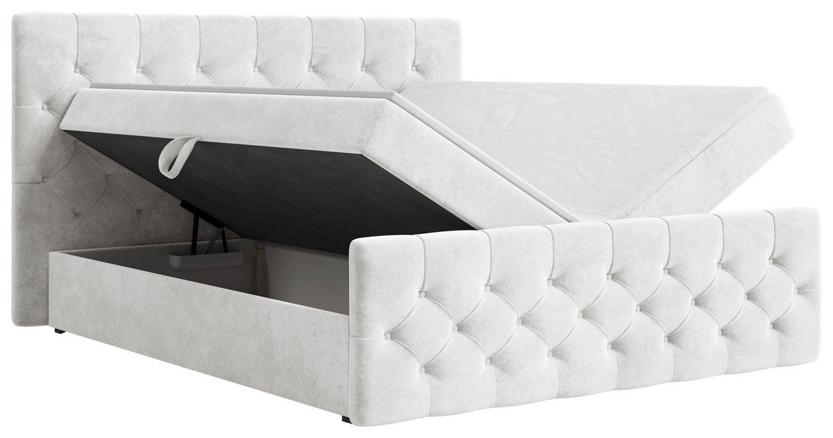 BOXBETT 180/200 cm  in Perlmutt  - Perlmutt/Schwarz, MODERN, Holz/Kunststoff (180/200cm) - MID.YOU