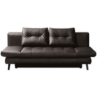 SCHLAFSOFA Echtleder Braun  - Schwarz/Braun, Design, Leder/Metall (209/94/94cm) - Novel