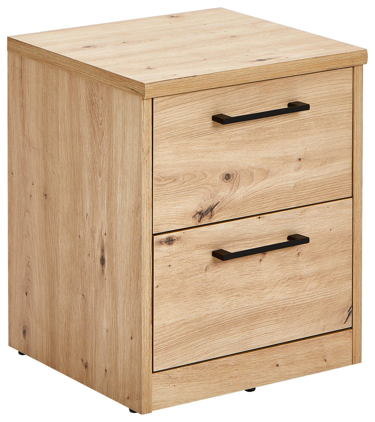 MEUBLE DE CHEVET 38/46/36 cm  chêne artisan  - noir/chêne artisan, Basics, matière synthétique/matériau de bois (38/46/36cm) - Xora