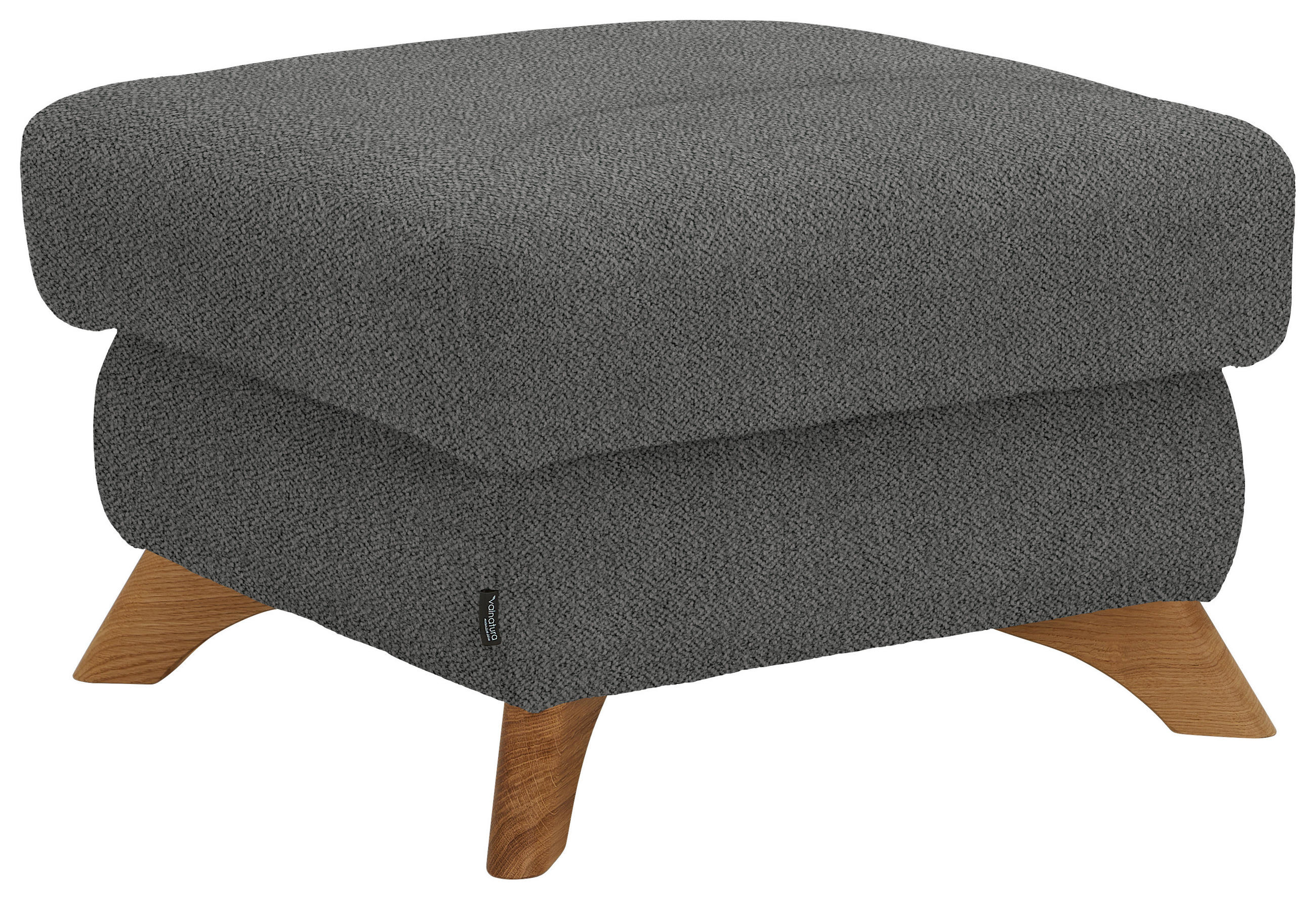 HOCKER in Textil Grau  - Eichefarben/Grau, Modern, Holz/Textil (65/47/65cm) - Valnatura