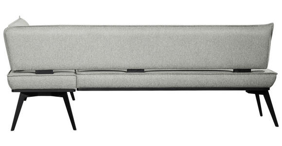 ECKBANK 235/165 cm Webstoff Schwarz, Hellgrau Buche massiv - Hellgrau/Schwarz, Basics, Holz/Textil (235/165cm) - Carryhome