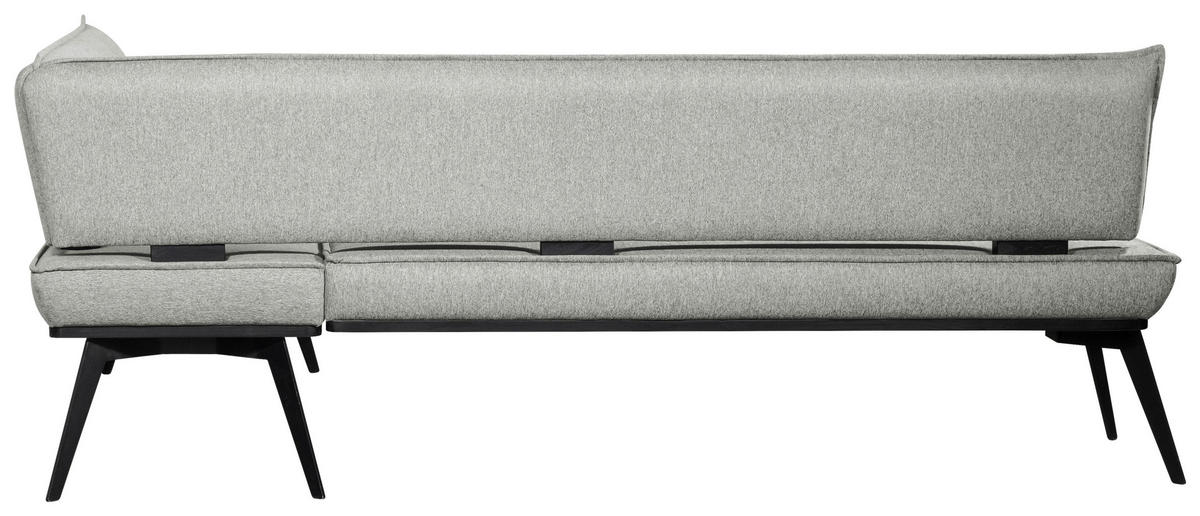 ECKBANK 195/165 cm Webstoff Hellgrau, Schwarz Buche massiv   - Hellgrau/Schwarz, Basics, Holz/Textil (195/165cm) - Carryhome