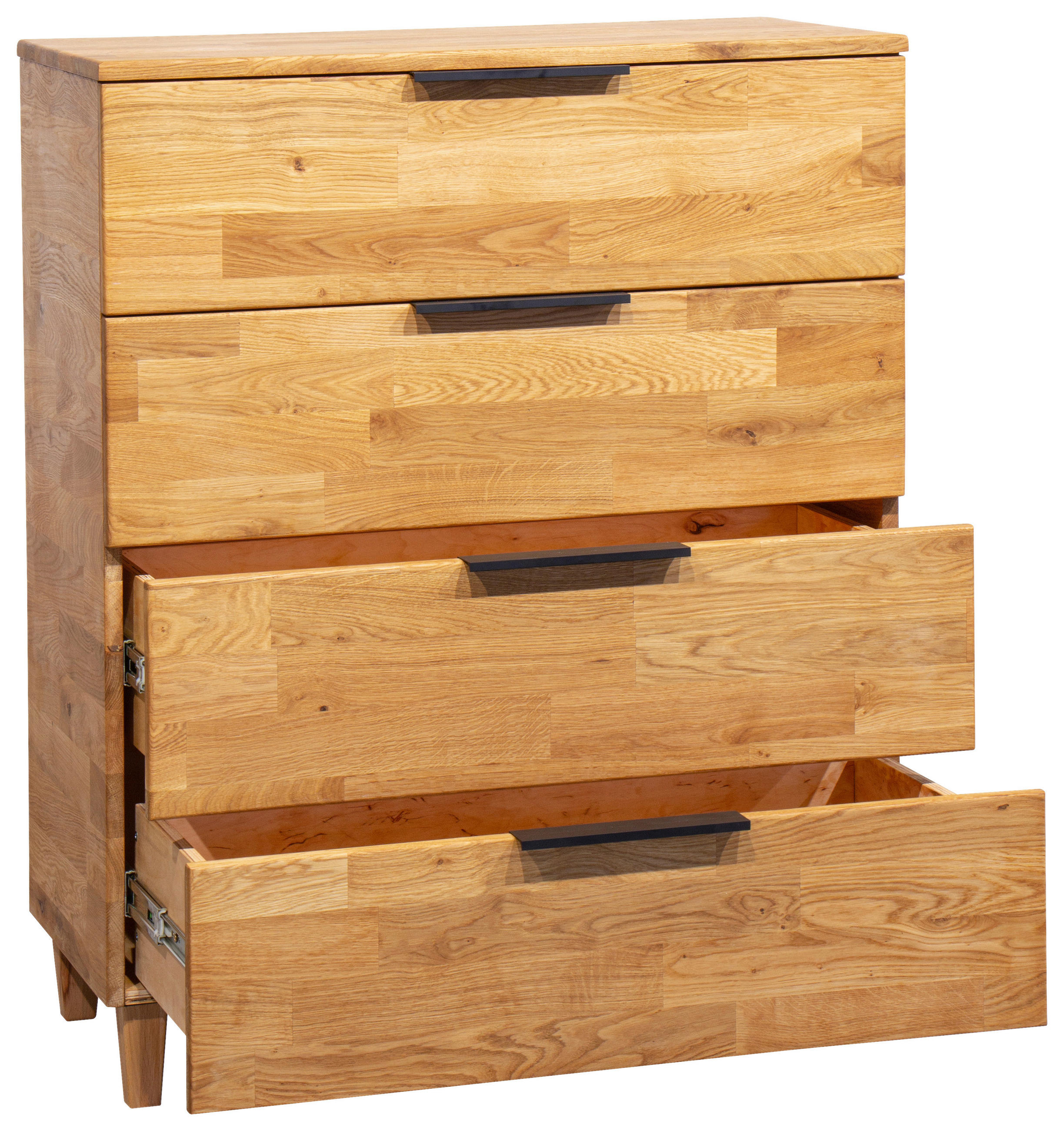 KOMMODE  in 80/100/40 cm  - Eichefarben/Erlefarben, Natur, Holz/Metall (80/100/40cm) - Linea Natura