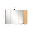 SPIEGELSCHRANK 105/64/20 cm  - Wildeiche/Schwarz, KONVENTIONELL, Glas/Holzwerkstoff (105/64/20cm) - Xora