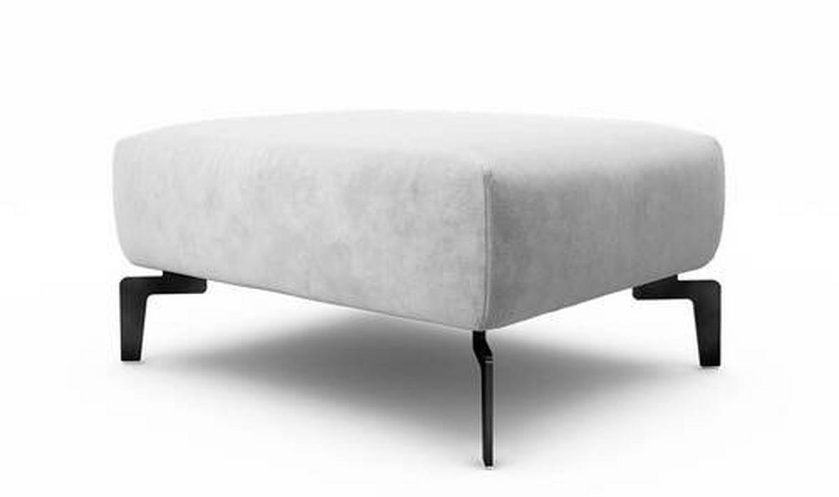 HOCKER Samt Hellgrau  - Hellgrau/Schwarz, Design, Textil/Metall (90/70/46cm) - SENSOO
