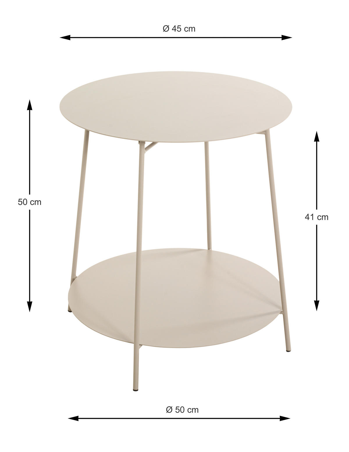 BEISTELLTISCH in Metall  - Kaschmir, Trend, Metall (50/50cm)