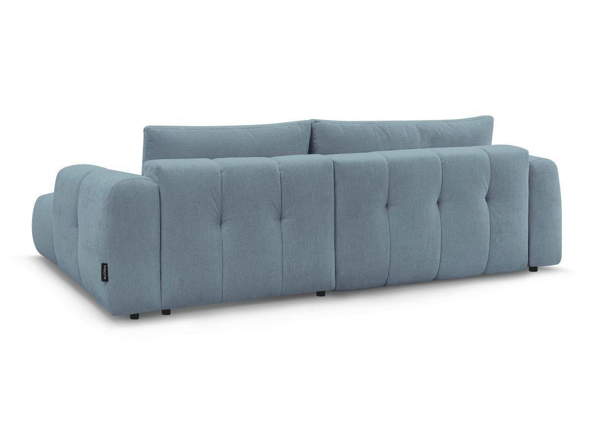 ECKSCHLAFSOFA FUJI Leinenoptik Hellblau  inkl.  - Schwarz/Hellblau, MODERN, Kunststoff/Textil (292/160cm)