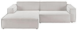 ECKSOFA Hellgrau Feincord  - Hellgrau/Schwarz, KONVENTIONELL, Kunststoff/Textil (168/276cm) - Hom`in