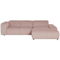 ECKSOFA 304/200 cm HANNAH in Cord Rosa  304/200 cm  - Schwarz/Rosa, Design, Kunststoff/Textil (304/200cm) - MID.YOU