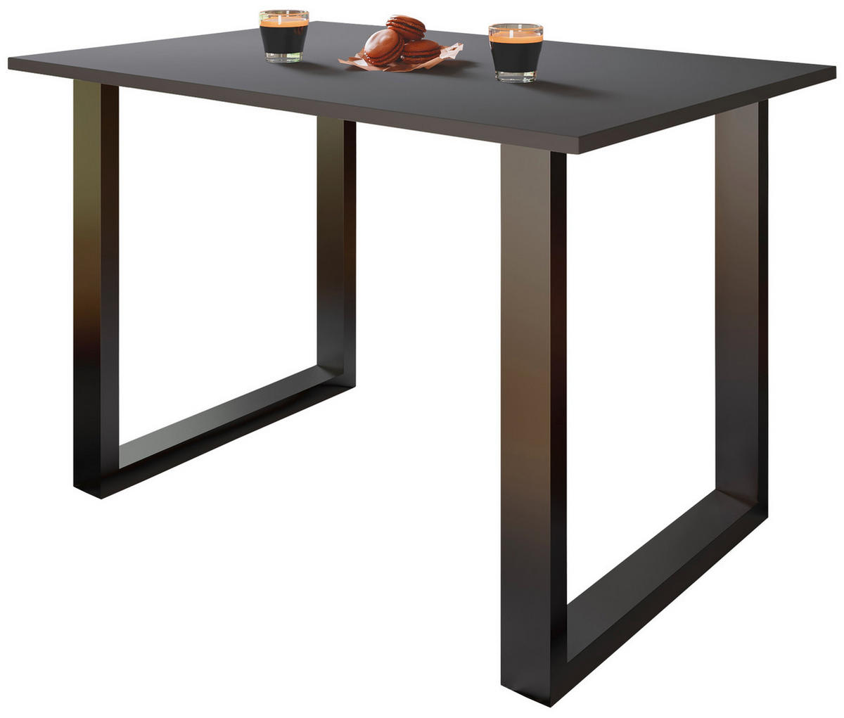 SCHREIBTISCH  in Anthrazit, Schwarz  - Anthrazit/Silberfarben, Design, Holzwerkstoff/Metall (140/76/50cm) - MID.YOU