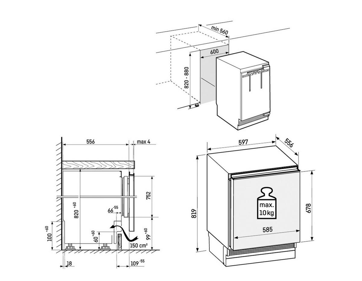 EINBAUGEFRIERSCHRANK SDUFd 3603  - Weiß, Basics, Metall (59,7/81,9/55,6cm) - Liebherr