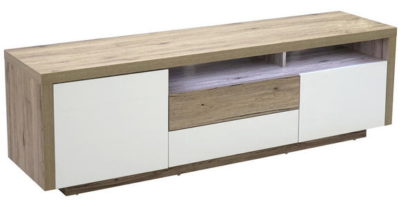 LOWBOARD 160/50/40 cm - Eichefarben/Weiß, KONVENTIONELL, Holzwerkstoff (160/50/40cm) - Carryhome