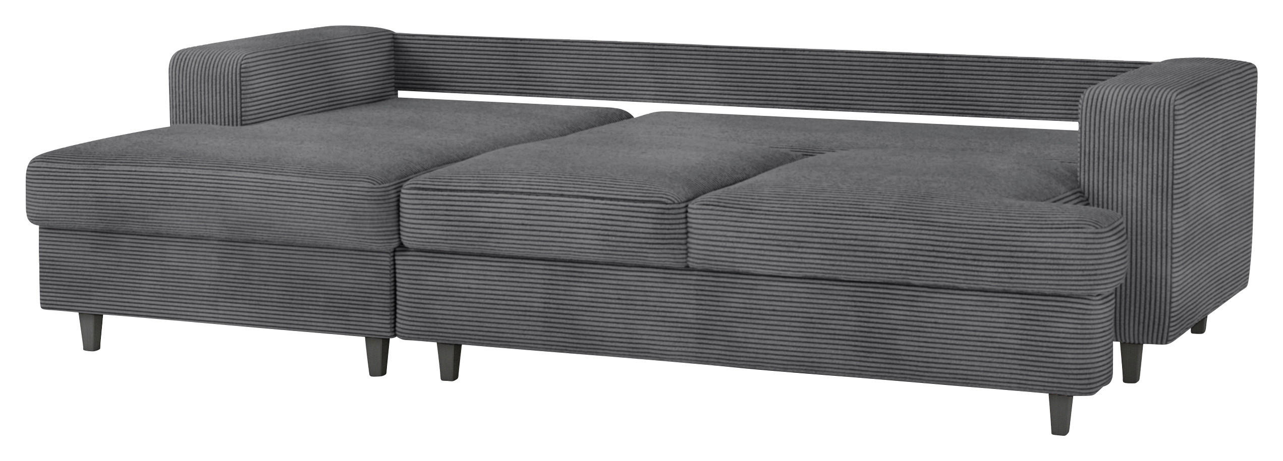 Thumbnail - Mid.you Ecksofa, Dunkelgrau, Textil, Buche, 3-4-Sitzer, Füllung: Schaumstoff, Ottomane links, L-Form, 247x140 cm, Liegef...