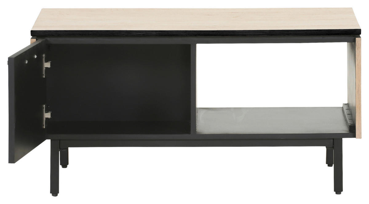 COUCHTISCH 45/65/45 cm rechteckig Schwarz, Eichefarben  - Eichefarben/Schwarz, Trend, Holzwerkstoff/Metall (45/65/45cm) - Carryhome